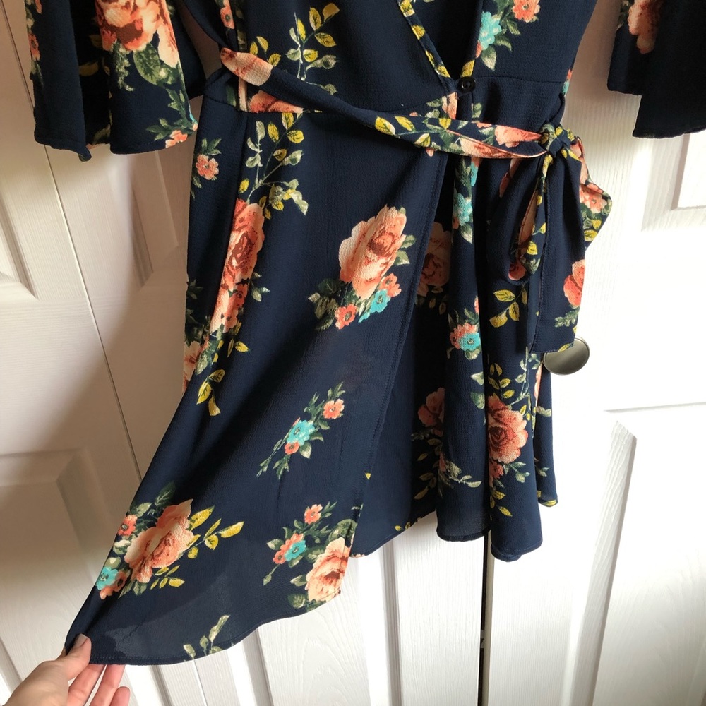 Charlotte Russe Floral Wrap Dress - Picture 3 of 4